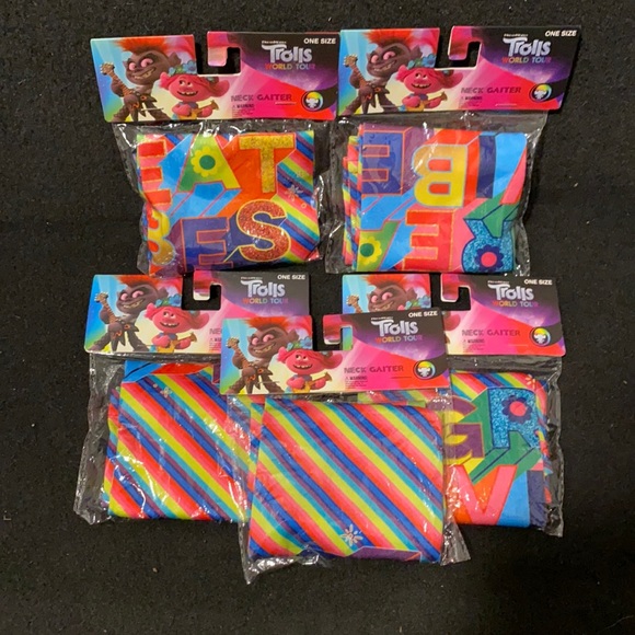 Dreamworks Trolls World Tour Neck Gaiter- One Size Qty 5 - Picture 3 of 3